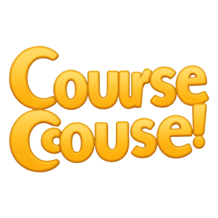 the phrase 'of course', cheerful and friendly sticker