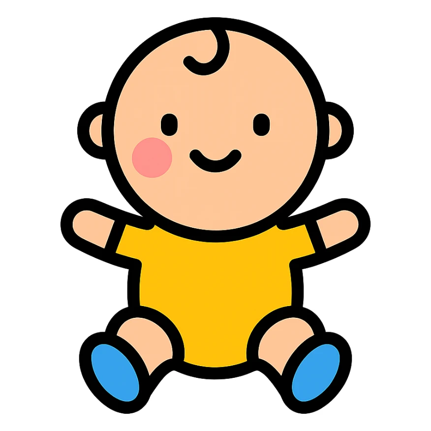 colored icon of a baby sticker