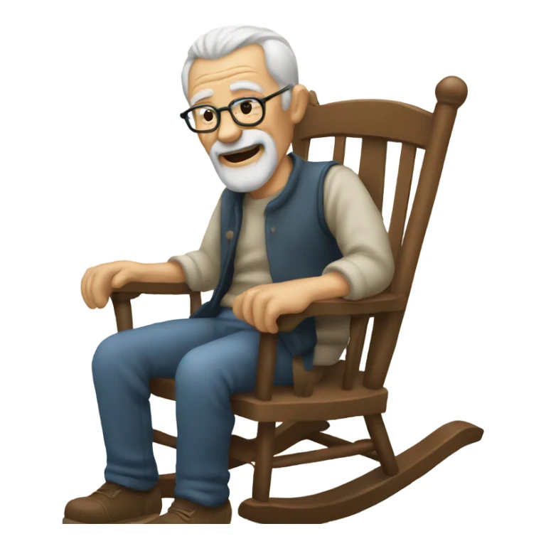 Old man on rocking chair  sticker
