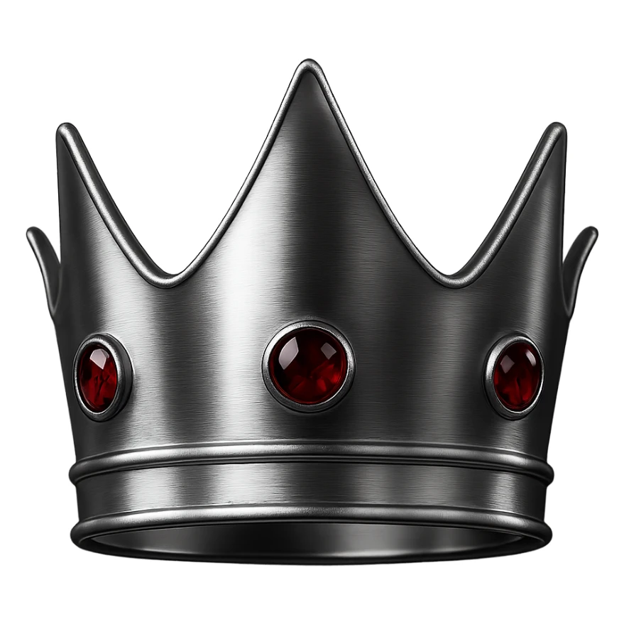 realistic black crown with red gems sticker