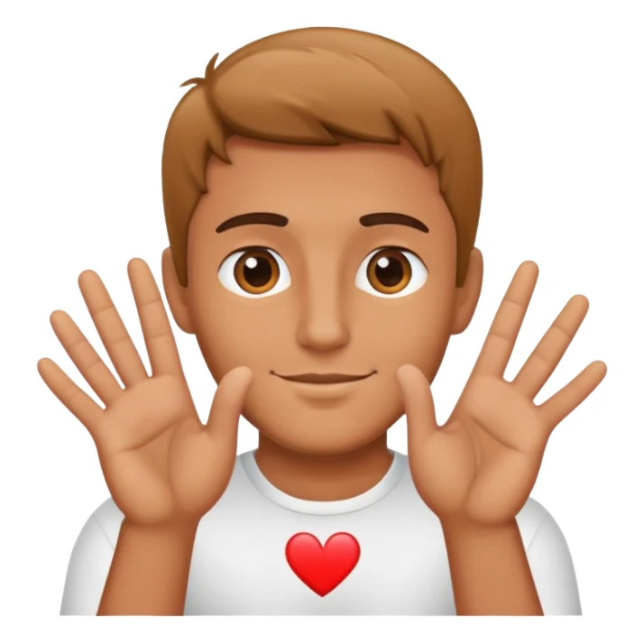 a man showing love sign with his hands sticker