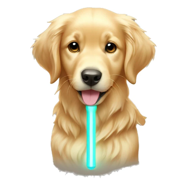 Dog golden retriever with a cutie enhypen lightstick  sticker