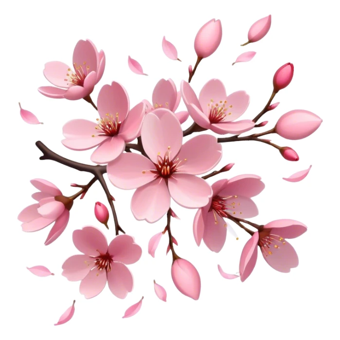 Cherry blossom petals flying in the air sticker