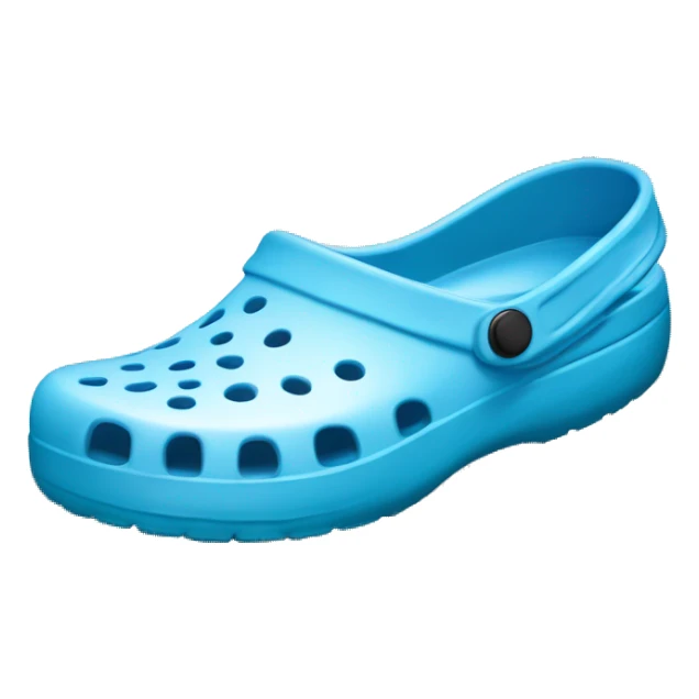 Realistic light blue pair o crocs shoes isolated.  sticker