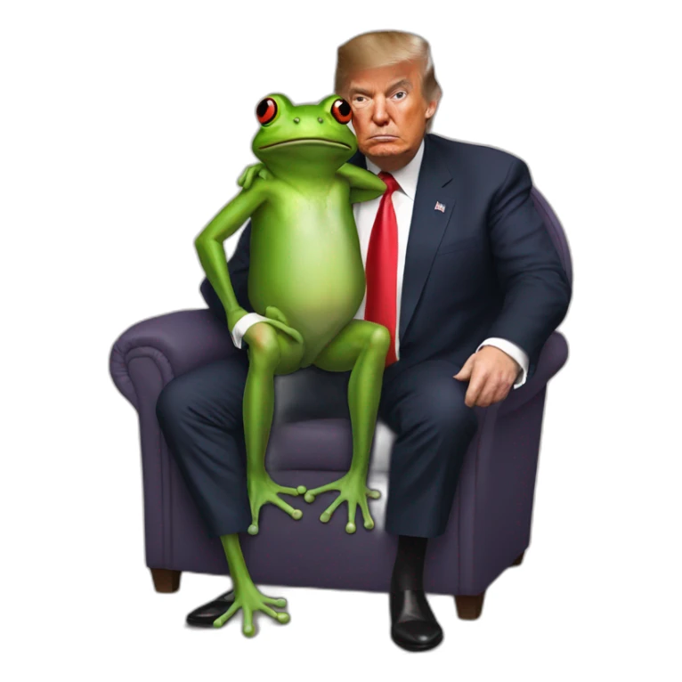 frog sit down on trump sticker