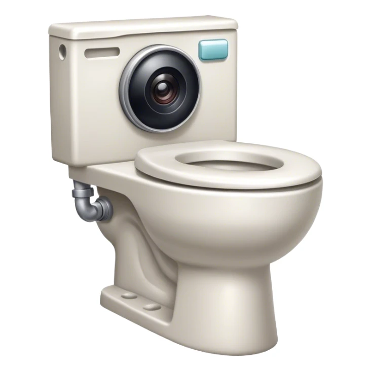 Camera coming out of toilet sticker