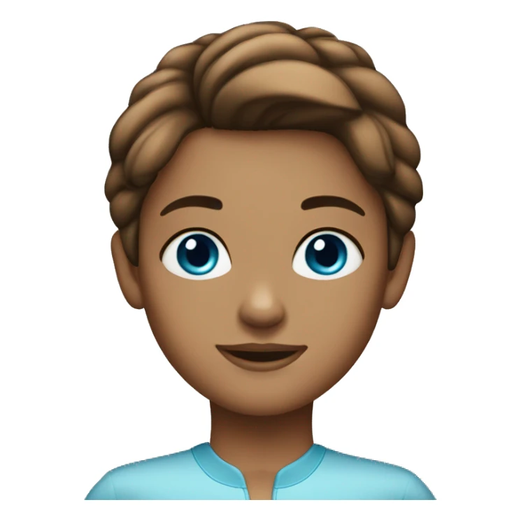 Blue eyed girl brown bob hair sticker