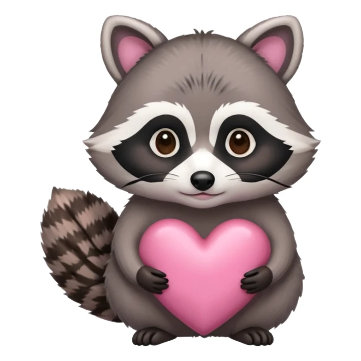raccoon in heart sticker