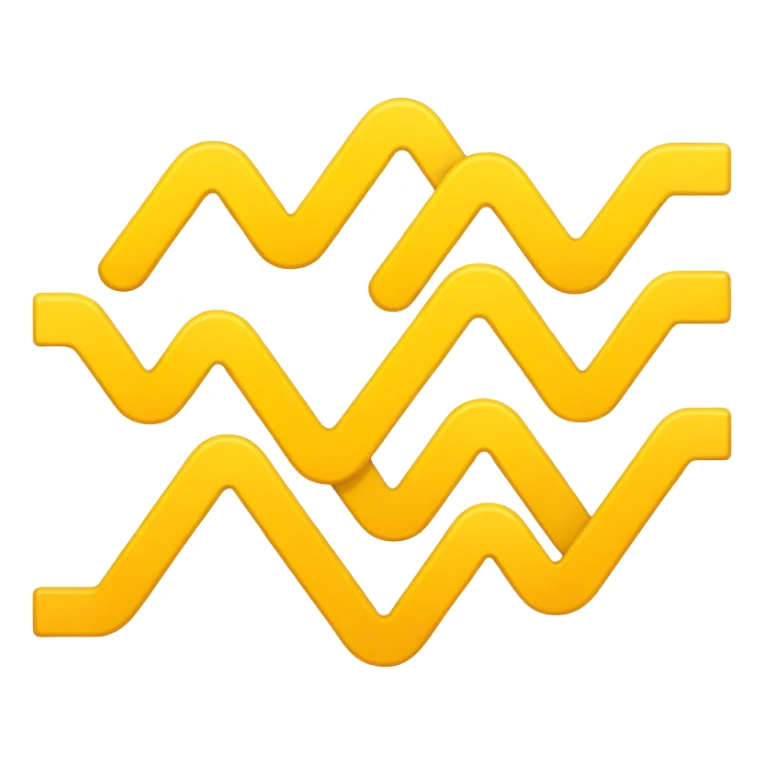 A chart emoji but instead of it going up or down it zigzags in the middle with a yellow color sticker