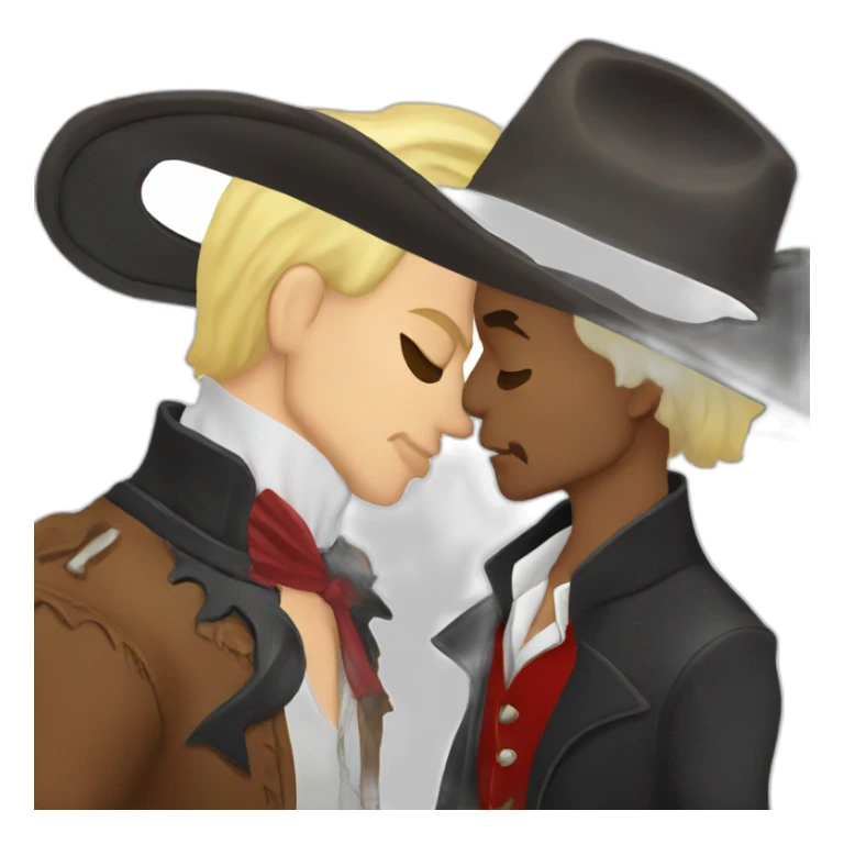 Cowboy kissing male vampire sticker