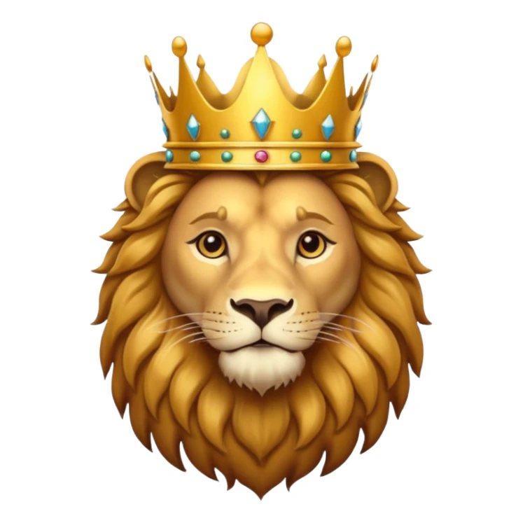 Lion with golden crown — majestic and proud. sticker