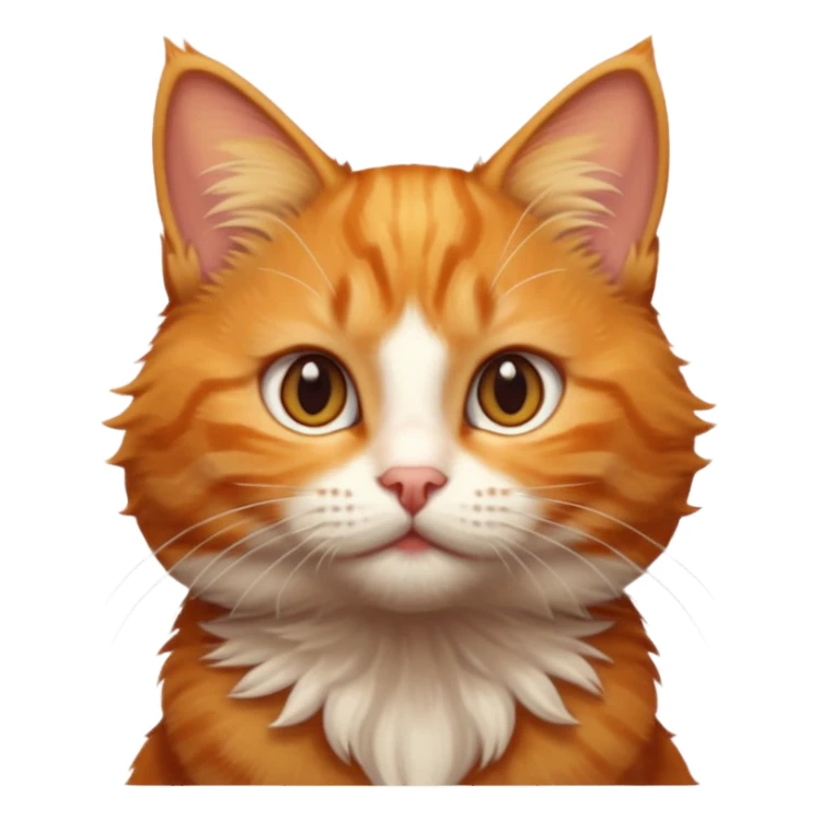 A high-resolution photo-realistic digital illustration of a ginger tabby cat kitten, chest upward sticker