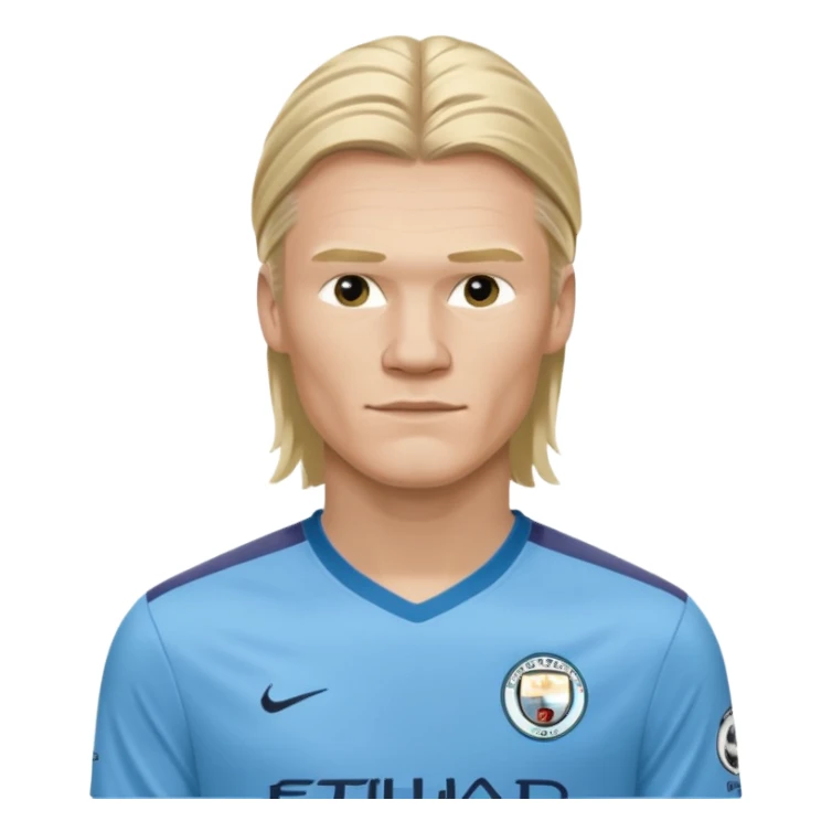 Erling Haaland long hair Manchester City sticker