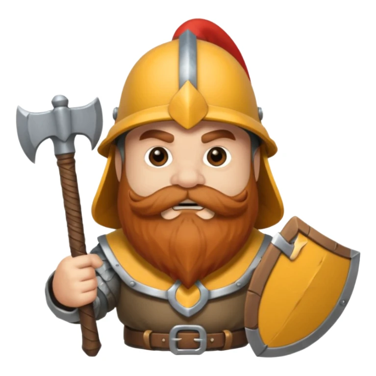 gimli the dwarf, brown beard, gray metal helmet, battle axe sticker