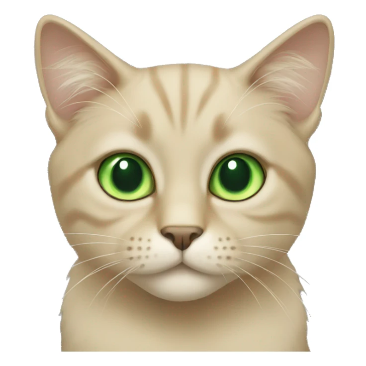 Beige cat with green eyes long hair sticker