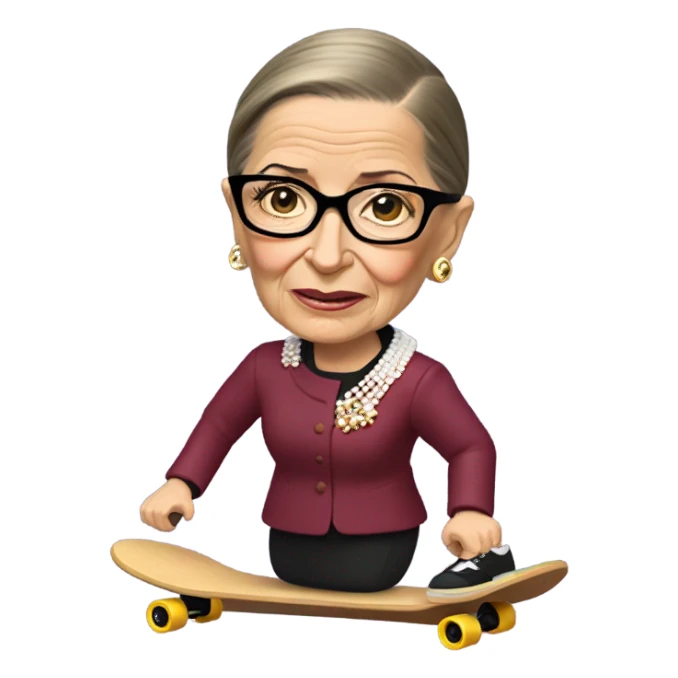 Ruth Bader Ginsburg riding a skateboard sticker
