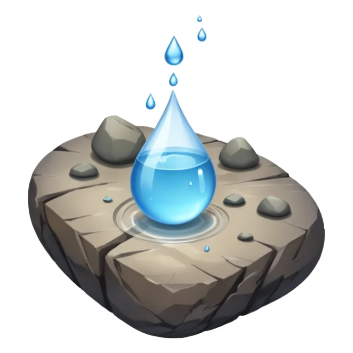 water pouring onto rocks with team sticker