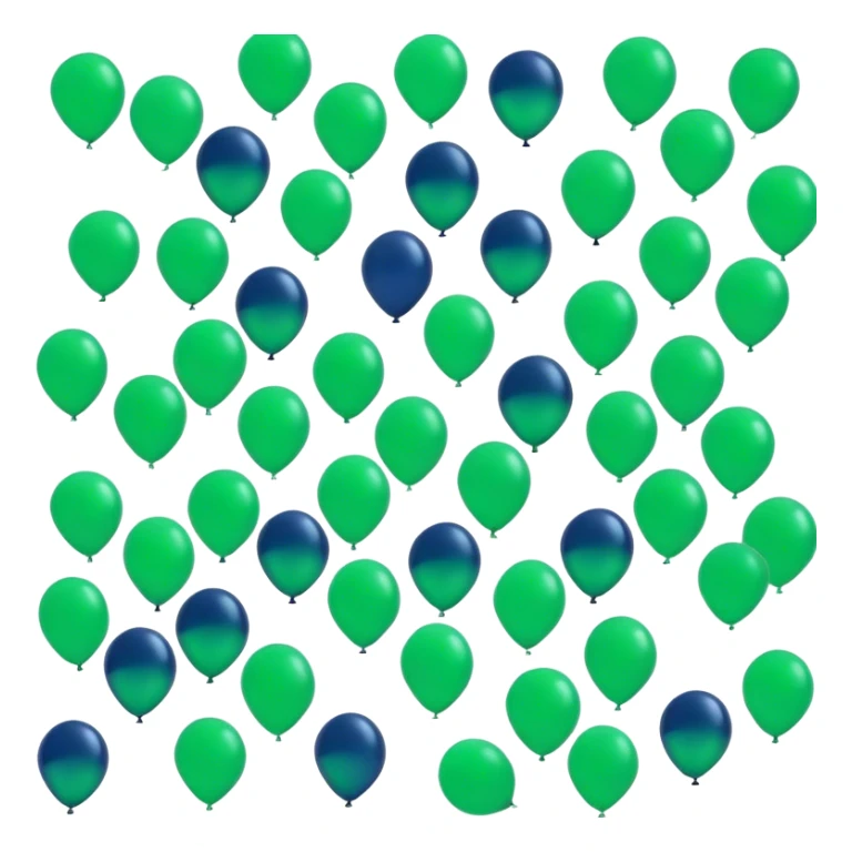 many of deep green and navy blue Baloons 4K sticker