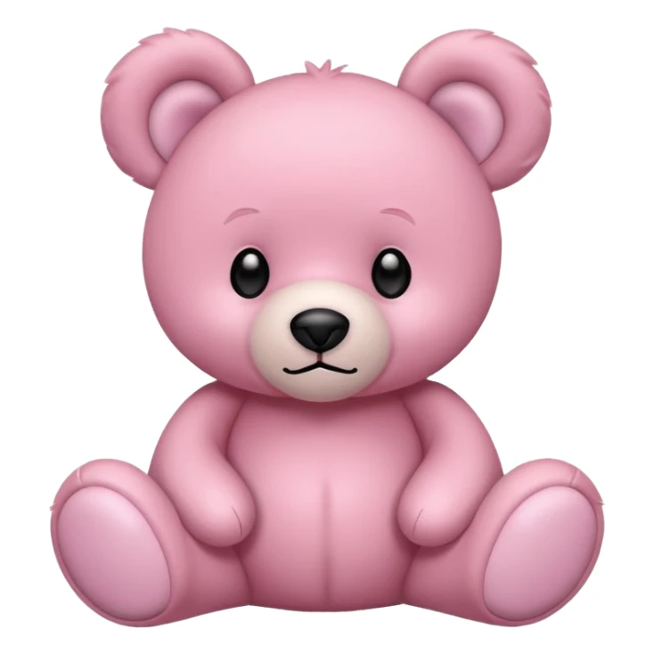 pink teddy bear tilted its head with its ears perked up sticker