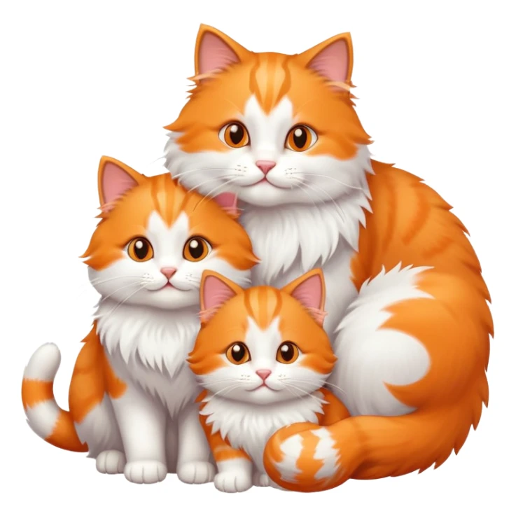 two big happy cats with four little happy cats sticker
