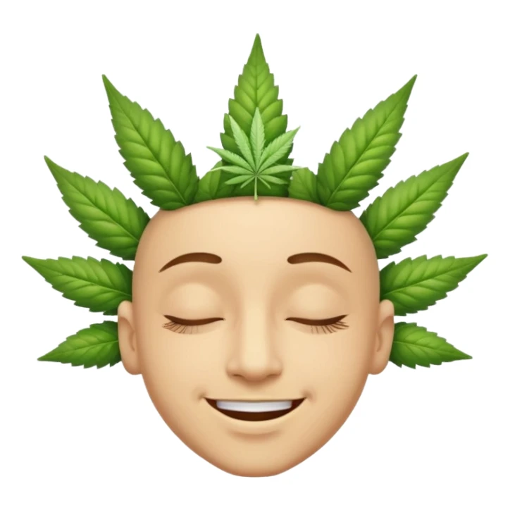 High of weed human light skin emoji sticker