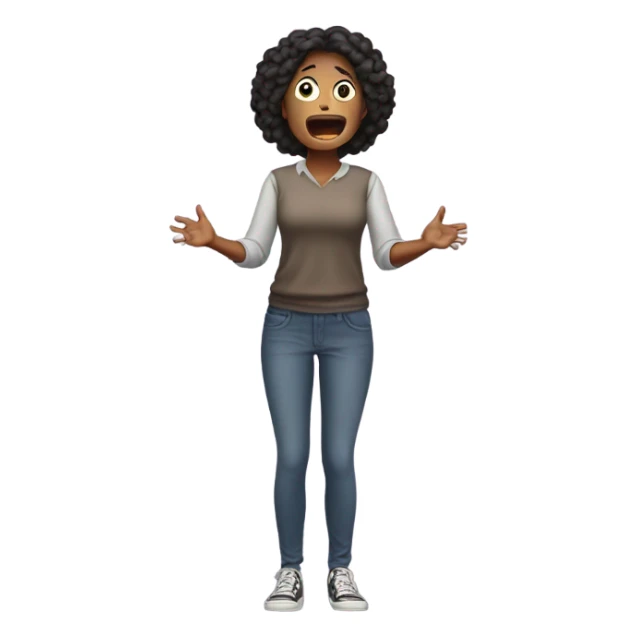 shocked woman hands up full body sticker