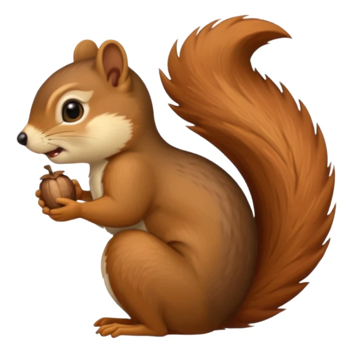 Long toothed squirrel swallows acorn, sleep sticker
