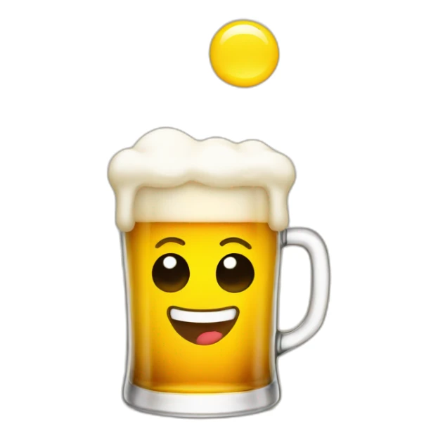 Smiling cute glass of beer emoji sticker