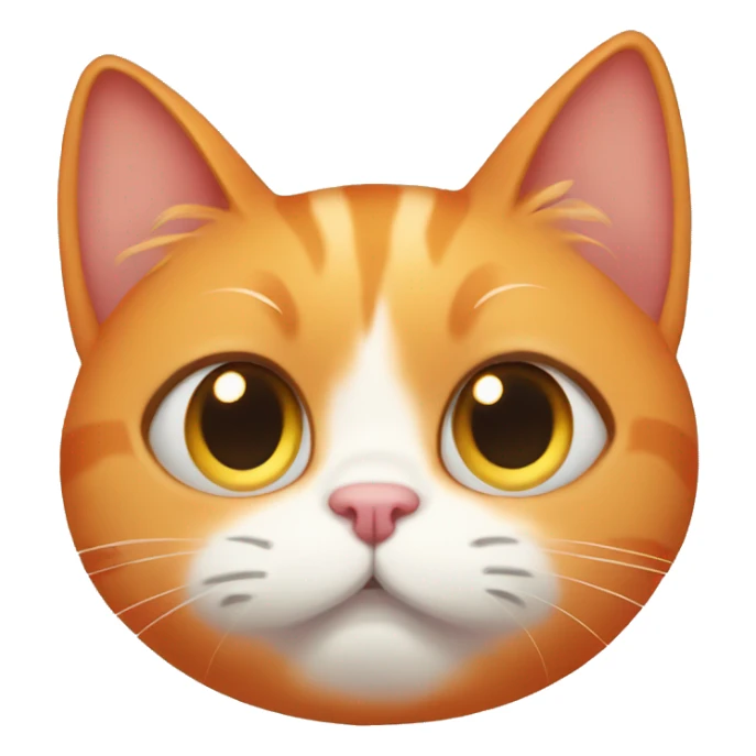 Orange cat with big sad eyes dreaming of cuddling sticker