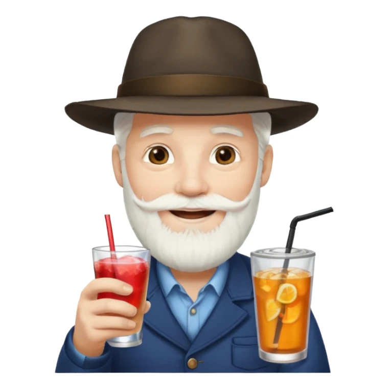 Drink holders with hat white hair white bearded  sticker