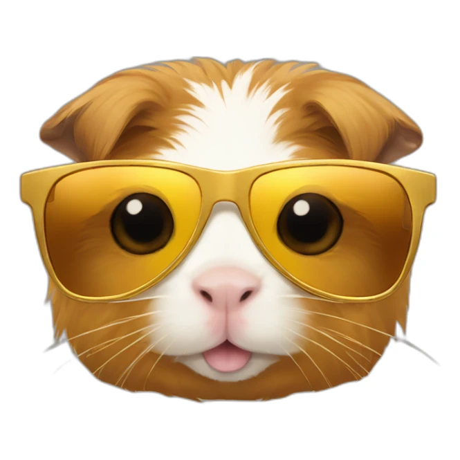Golden abyssinian guinea pig sunglasses sticker