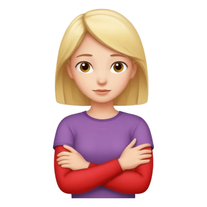 arms crossed around neck girl emoji  sticker