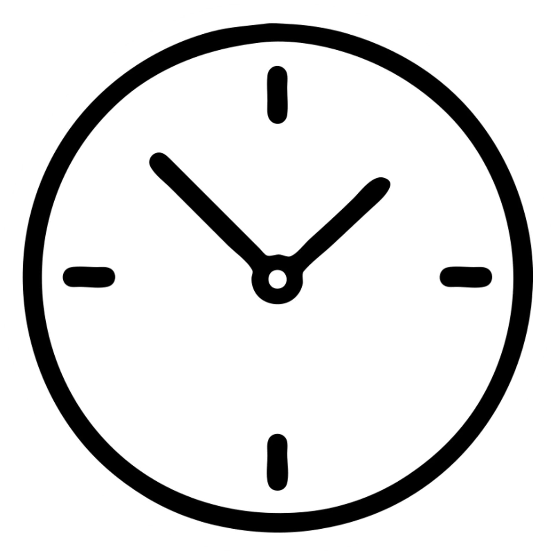 minimalist black outline clock sticker