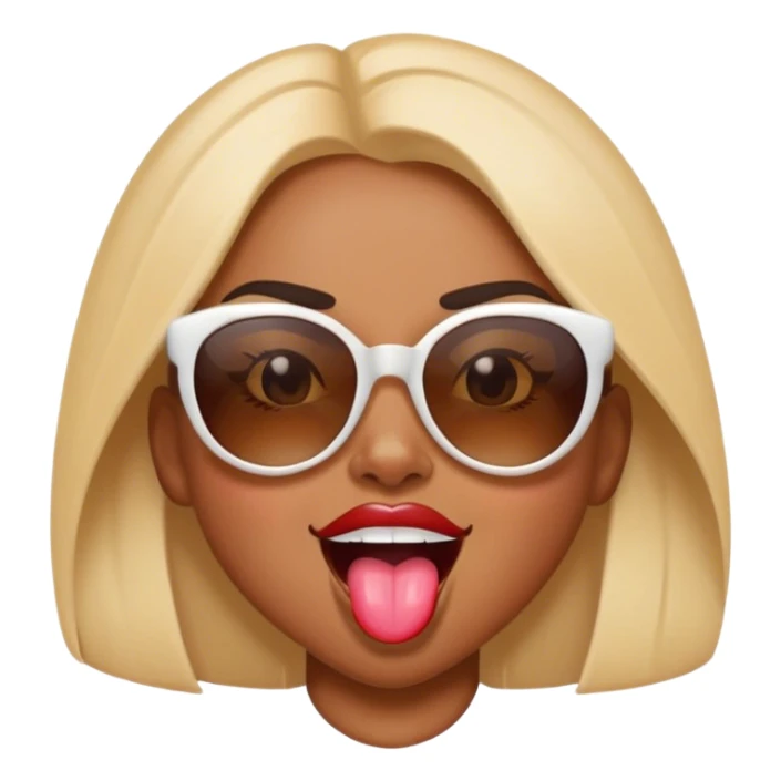girl sunglasses tongue out wink crazy sticker