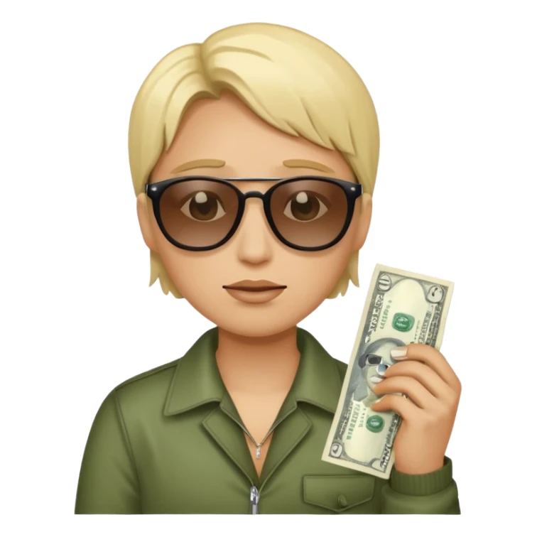 Cry + Sunglasses + Dollar Money emoji sticker