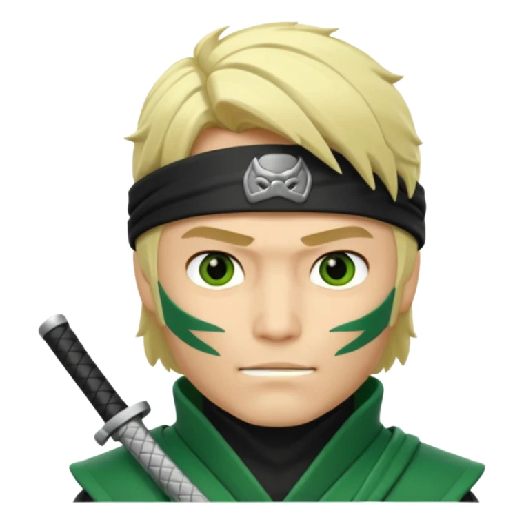 Green ninja Lloyd garmadon blonde hair sticker