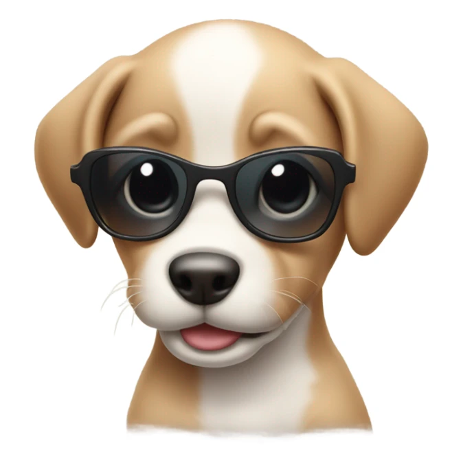 puppy wearing sunglasses sticker