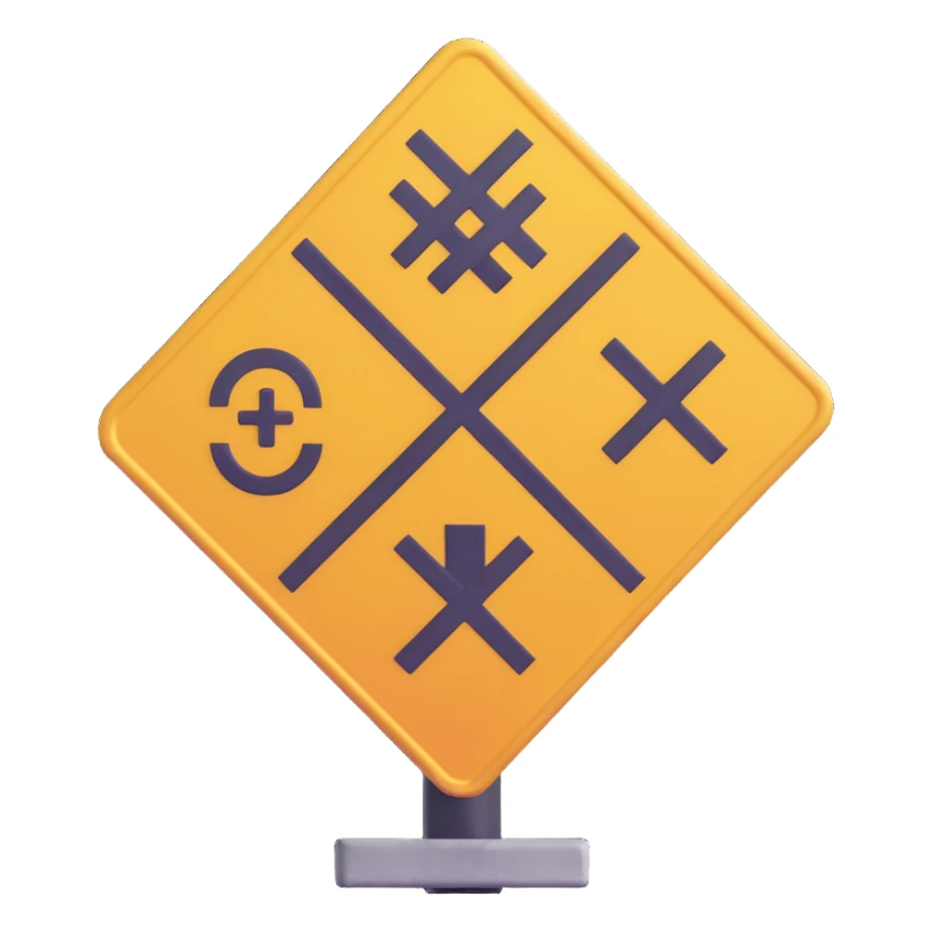 railway crossing sign, 3D emoji style, realistic shading, no text sticker