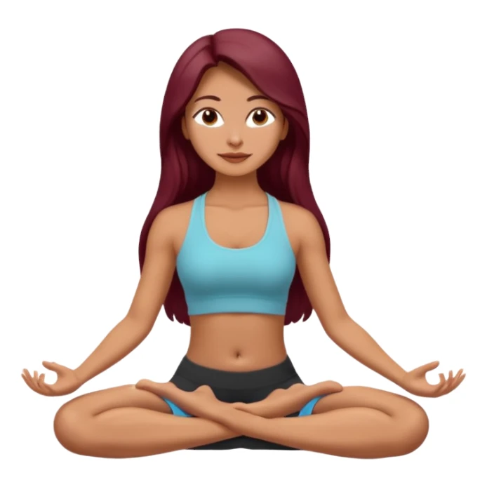 Beautiful burgundy long haired girl doing yoga sticker