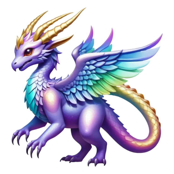 Epic divine legendary complex detailed iridescent gradients aesthetic-scenery-Fakémon-creature sticker