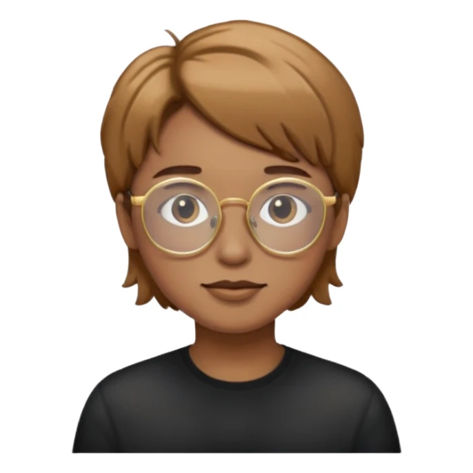 Chico pelo castaño claro com gafas redondas de color dorado  sticker