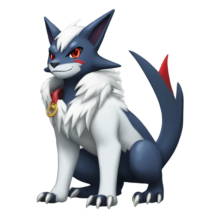 Cool Edgy Nargacuga-Absol-Zangoose-Sneasel-Quilava with a collar on, full body sticker