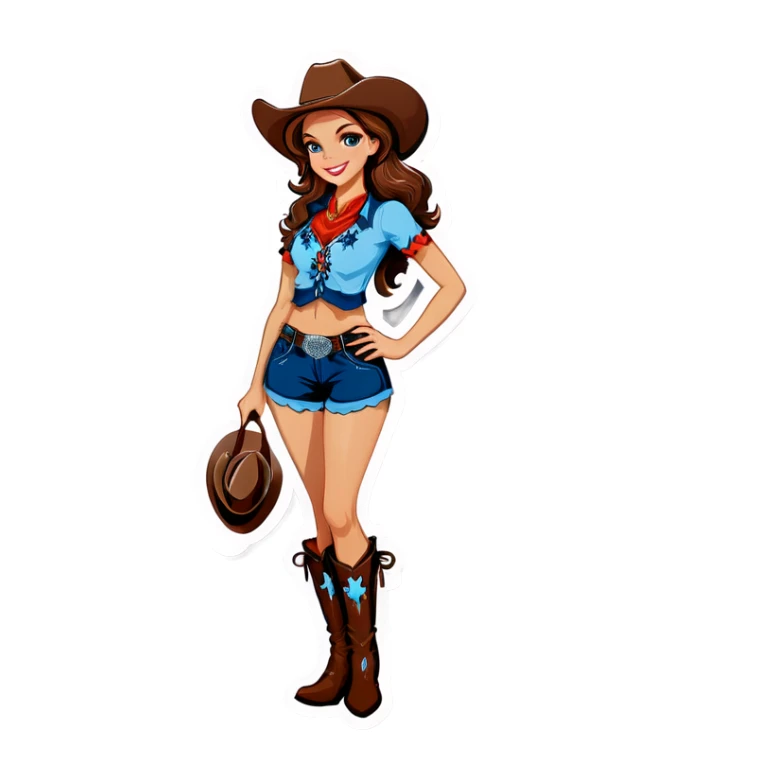 Cowboys girl sticker
