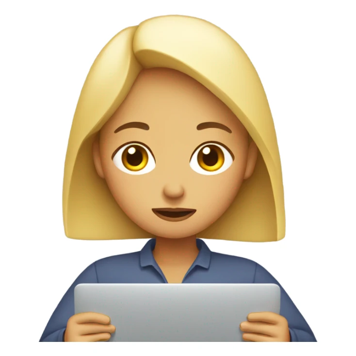 Woman holding a laptop looking very tired sticker