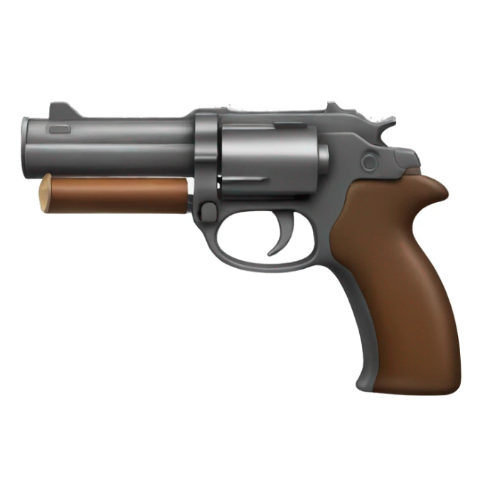 cartoonish gun shooting a single hammer that is a side profile vie sticker