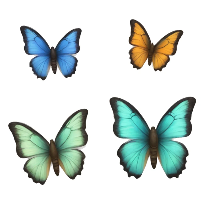 Four butterflies who are friends with faces sticker
