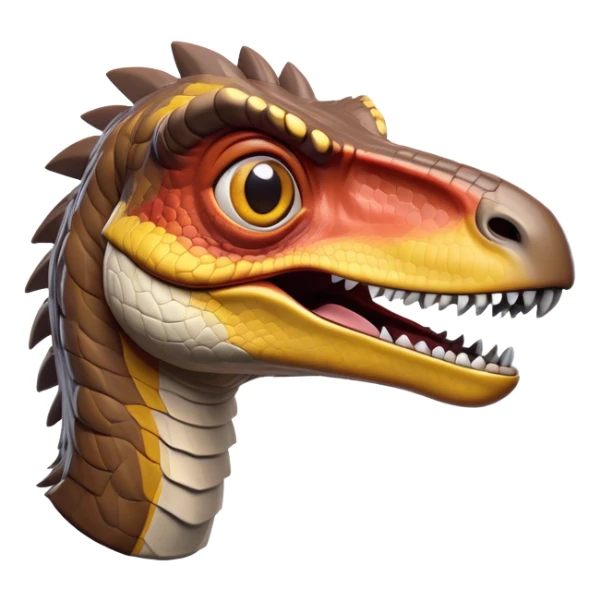 Cinematic Comical jurassic park Velociraptor Portrait Emoji, Head tilted dramatically with an exaggeratedly shocked expression, featuring a sleek, agile form with wide, comically expressive eyes and a quirky, animated snout that brings out its playful side, Simplified yet hilariously expressive features, highly detailed, glowing with a slightly sassy prehistoric glow, high shine, dramatic yet playful, stylized with an air of cheeky dinosaur mischief, soft glowing outline, capturing the essence of a meme-worthy jurassic park Velociraptor that looks ready to side-eye its way into viral fame! sticker