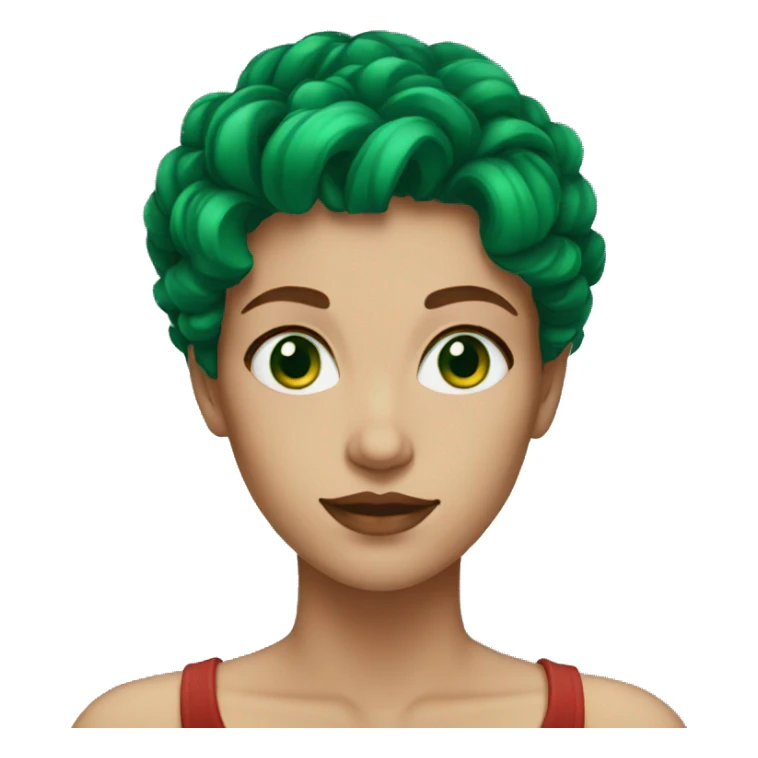 a woman with emerald eyes and red hair sticker