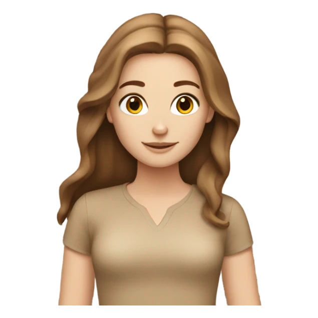 White girl with brown hair with camel sticker