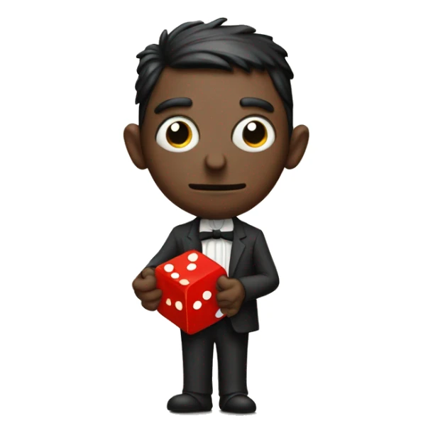 Kafka holds a red dice in his hands sticker
